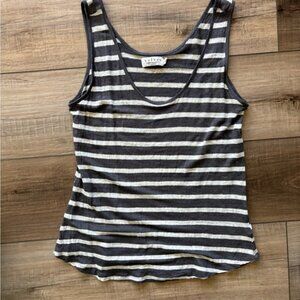 ANTHROPOLOGIE Linen Gray and White Sleeveless Tank Top Velvet brand